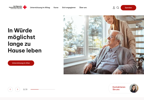 Startseite der Website von SRK Bern