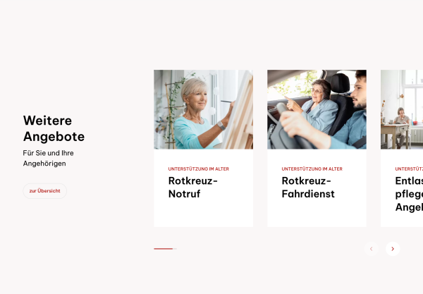 Angebotsteaser der Website SRK Bern