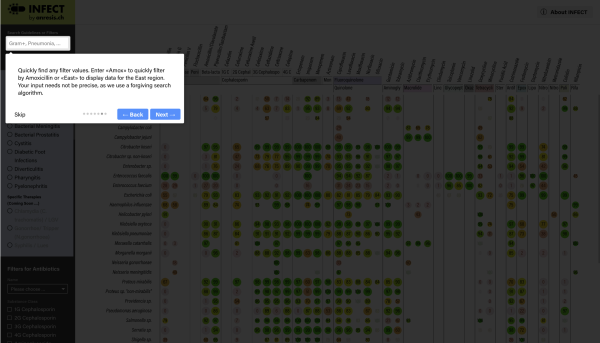 Ansicht Onboarding Infect App