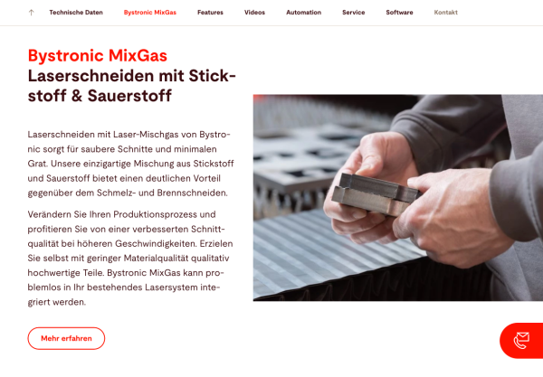 Website von Bystronic