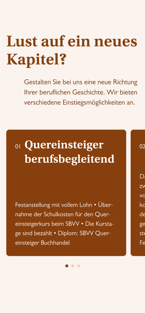 Slider-Pattern als Mobile-Darstellung